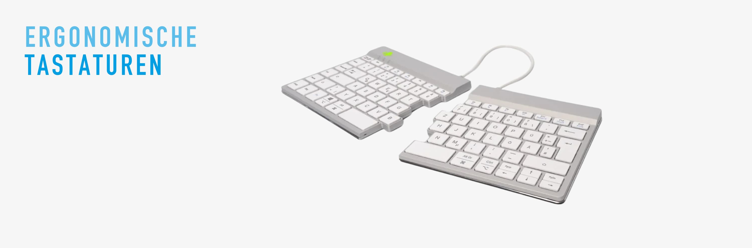 Bild von einer weißen Ergonomischen Tastatur