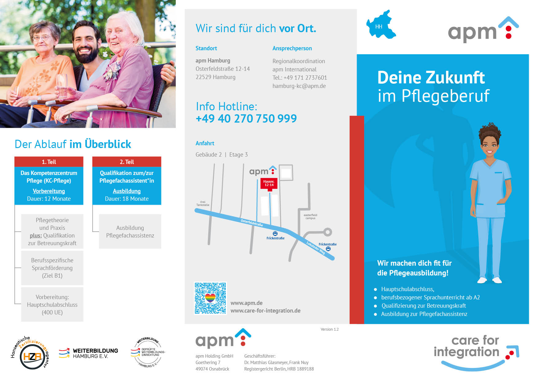 Hier Variante auswählen! Flyer – CFI/ KC/International "Flyer KC Pflege Hamburg"