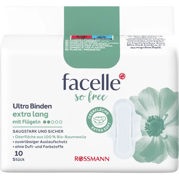 Facelle So Free Ultra Binden extra lang mit Flügeln