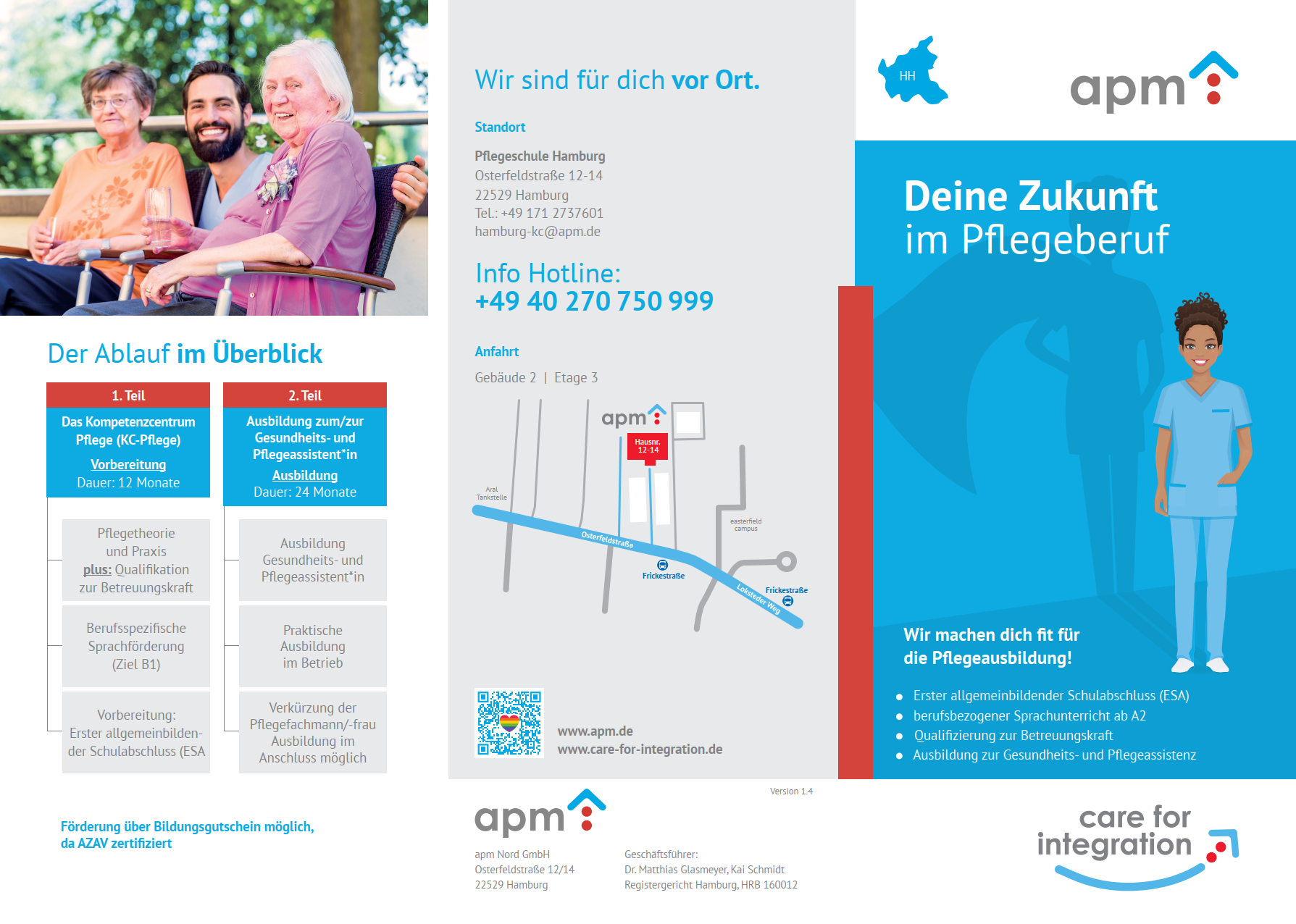 Hier Variante auswählen! Flyer – CFI/ KC/International "Flyer KC Pflege Hamburg"