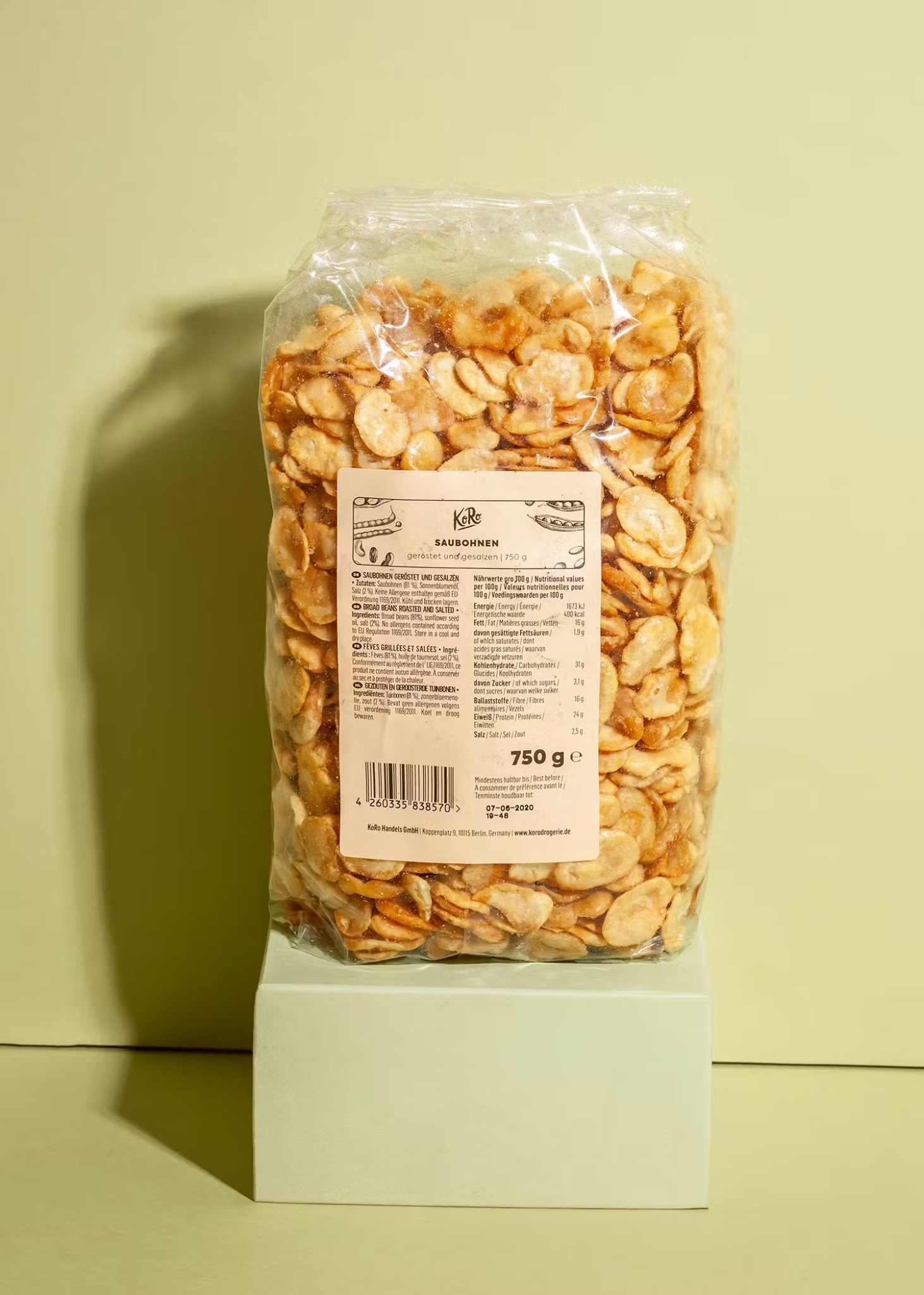 Geröstete und gesalzene Favabohnen 750 g