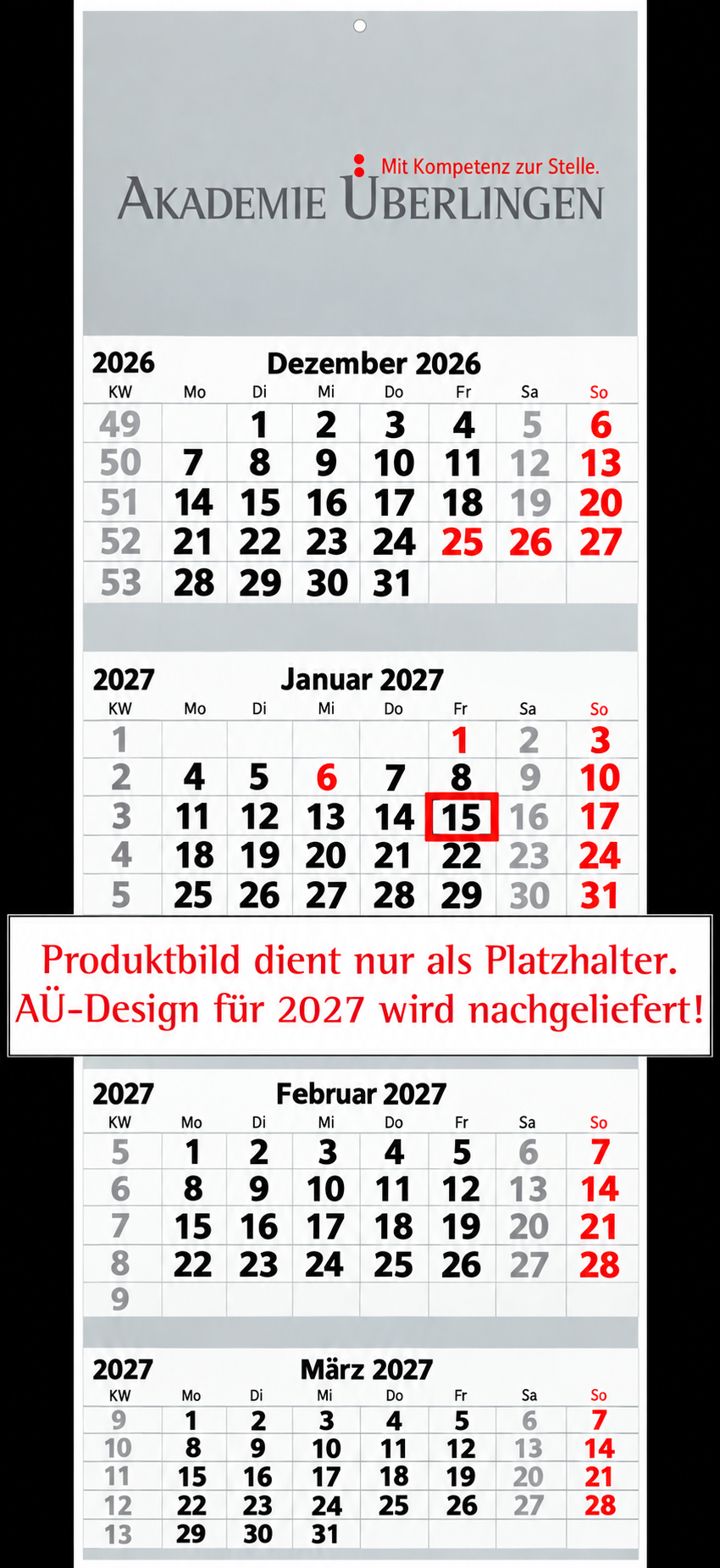 4-Monatskalender 2027 (Mehrblock) "AÜ" - Hier Variante wählen!