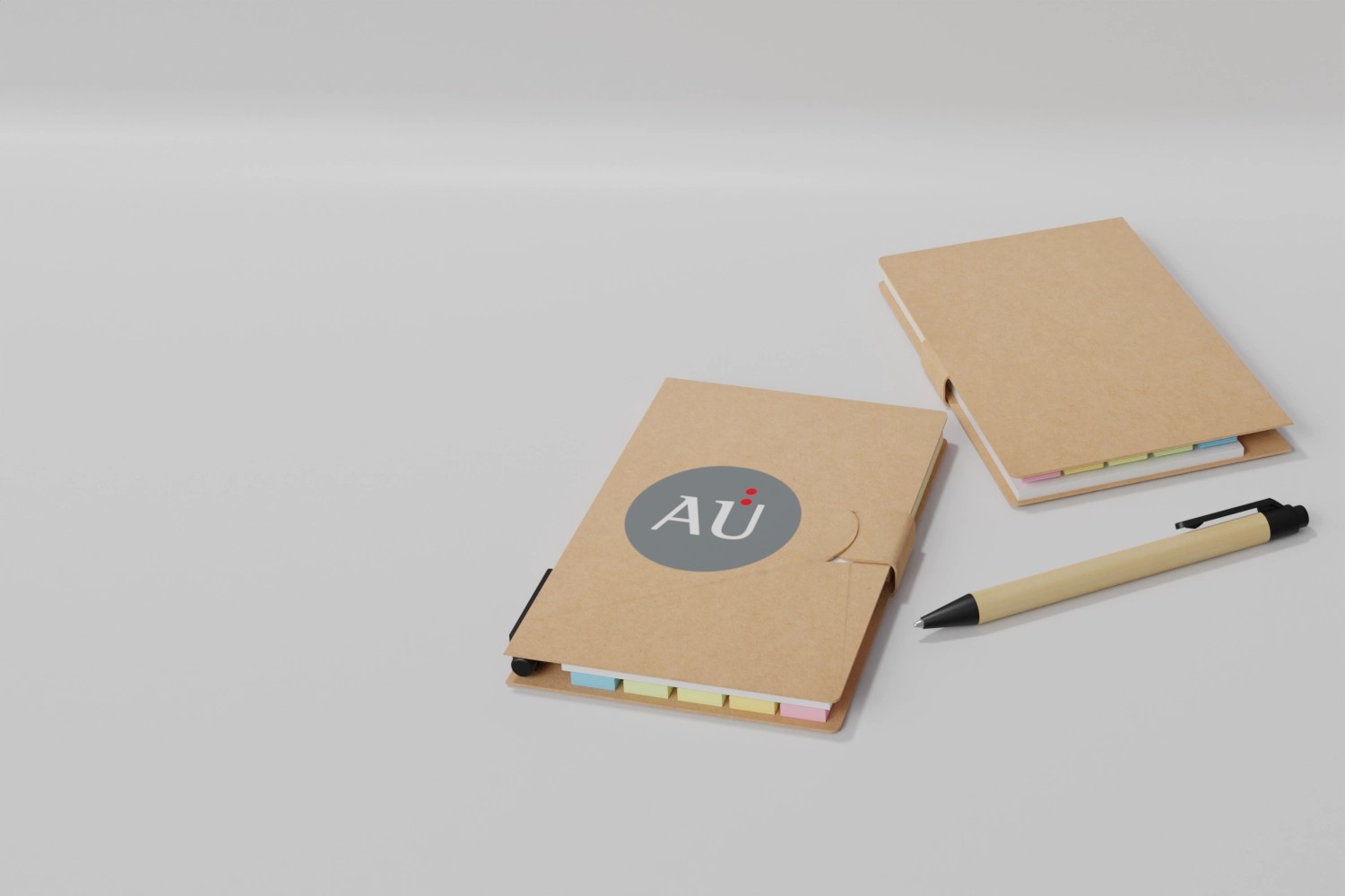 Notizblock Swift  mit Kugelschreiber mit AÜ-Logo