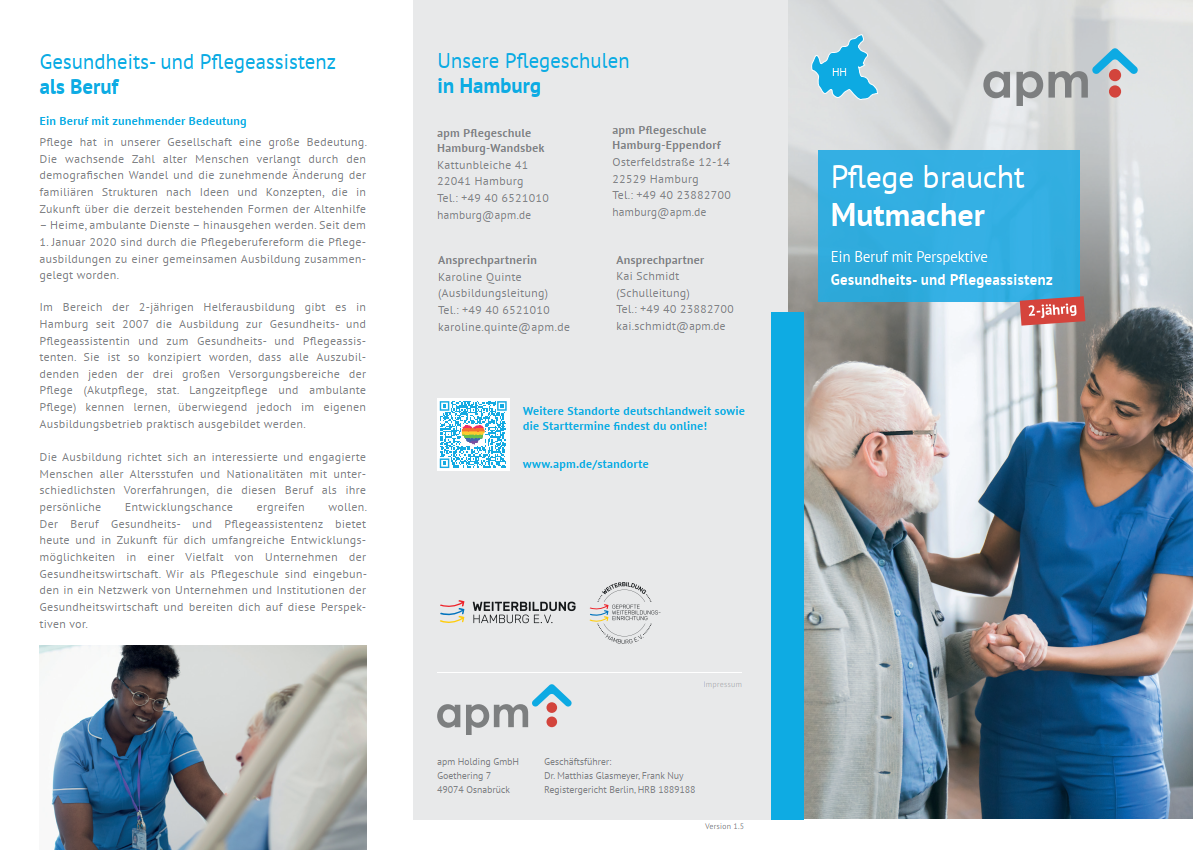 Hier Variante auswählen! Flyer, Pflegefachassistent:in, Altenpflegehelfer:in und PFA
