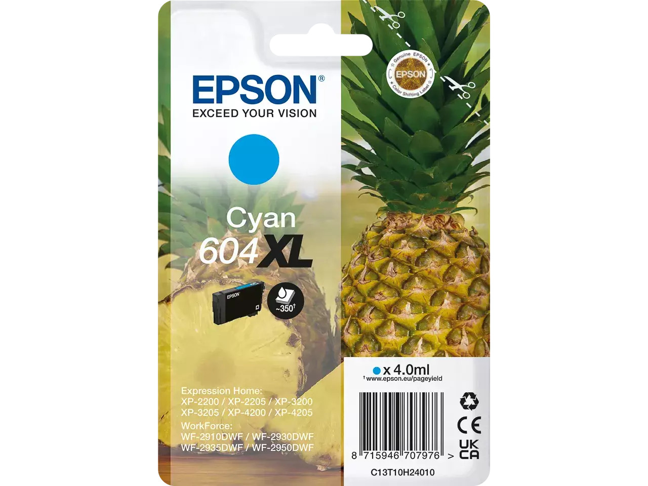 Epson Tintenpatrone 604XL 4ml cyan ca. 350 Seiten