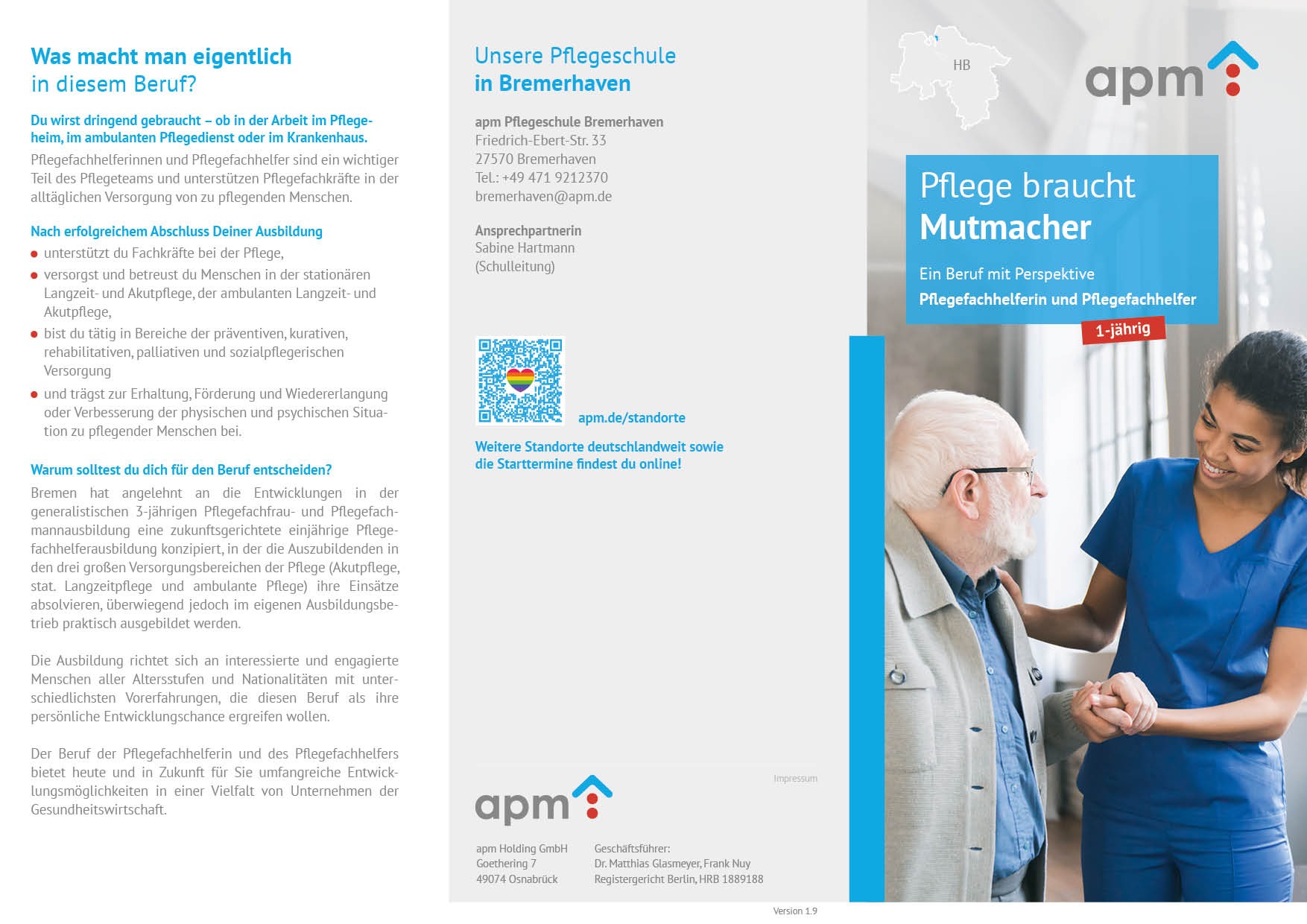 Hier Variante auswählen! Flyer, Pflegefachassistent:in, Altenpflegehelfer:in und PFA