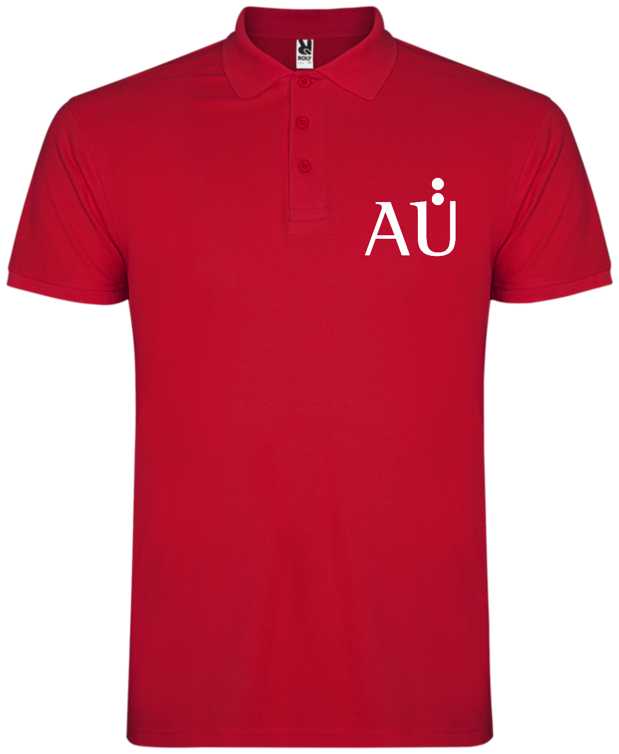 Poloshirt Unisex Farbe: rot Größe: M inkl. Stick "AÜ"