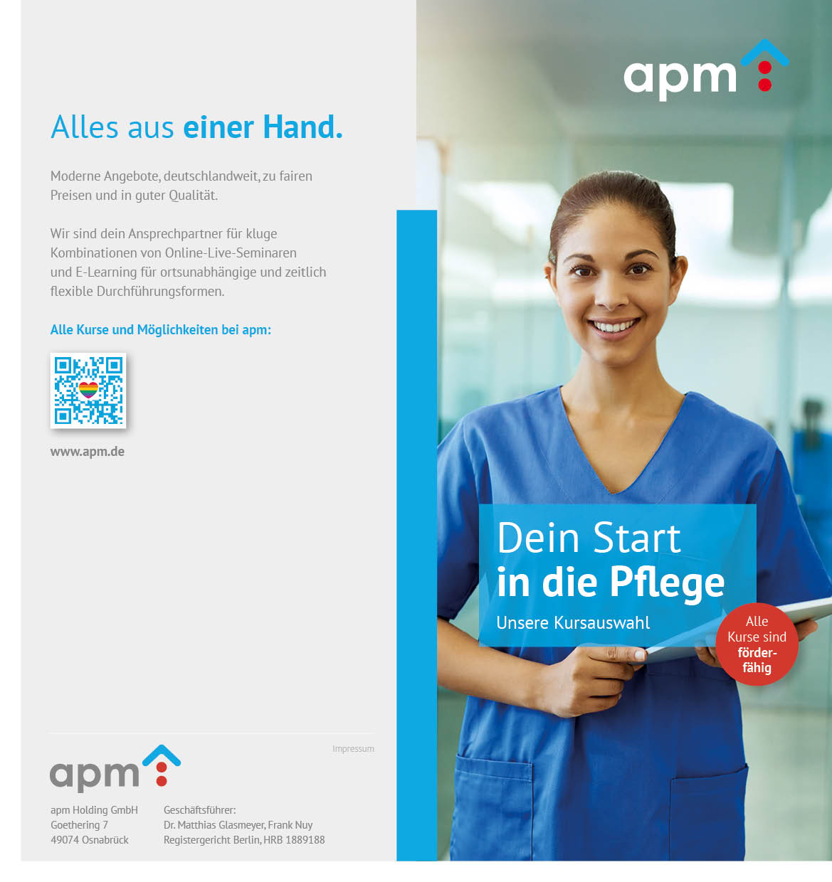 Hier Variante auswählen! Flyer, Weiterbildung/E-Campus