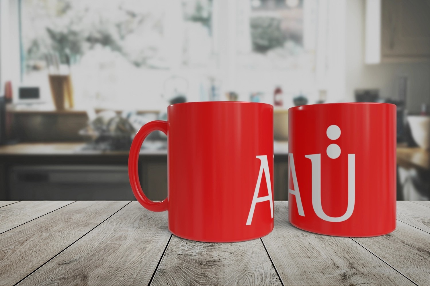 Keramiktasse rot 330ml inkl. 1-farbigem Logo "AÜ"