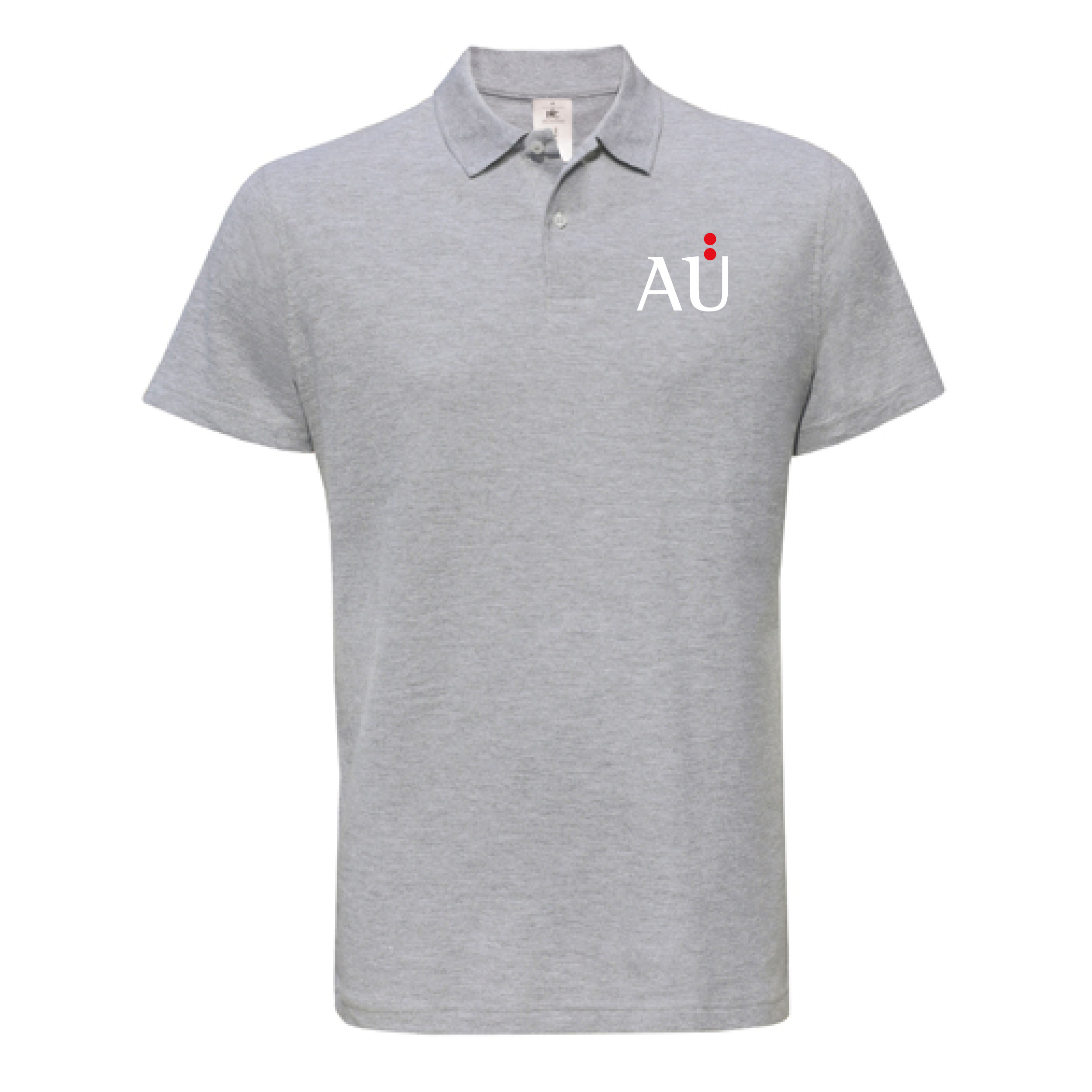Poloshirt Unisex B&C ID.001 Farbe: grau meliert Größe: 3XL inkl. Stick "AÜ"