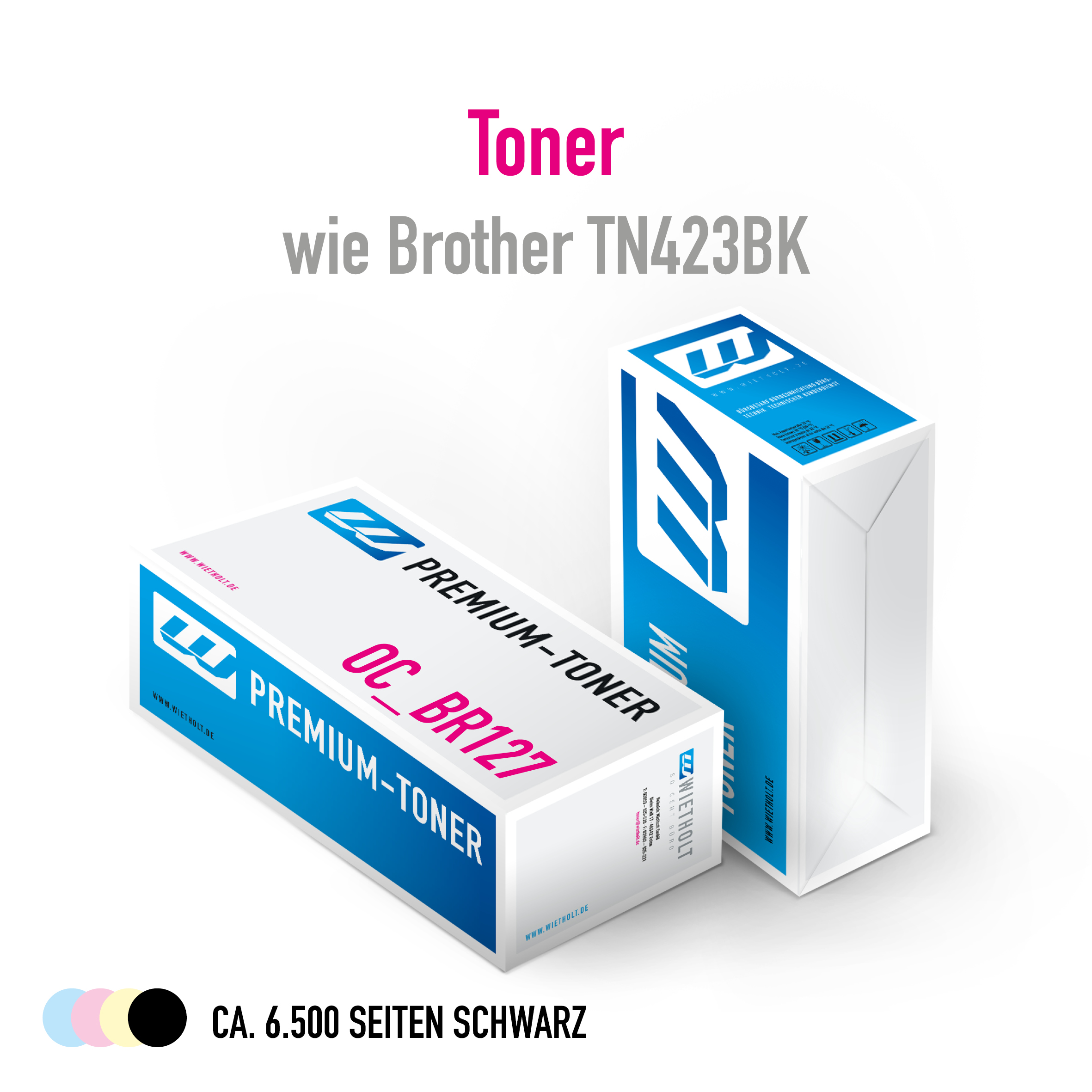 Wietholt Premium-Toner TN423BK schwarz für Brother HL L 8260/ L 8360/ DCP L 8410/ MFC L 8690/ L 900 ca. 6.500 Seiten) CO2-neutral
