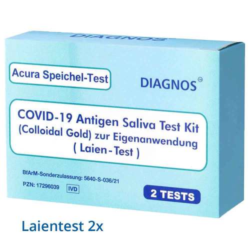 Acura Nasal+Spucktest SARS CoV-2 Antigen-Schnelltest (2er Pack) (Speichel+Nasal) separates Nasenstäbchen