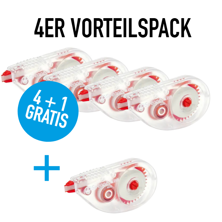4 x Soennecken Korrekturroller 5 mm x 8 m (B x L) + GRATIS 1x Soennecken Korrekturroller 5 mm x 8 m (B x L)