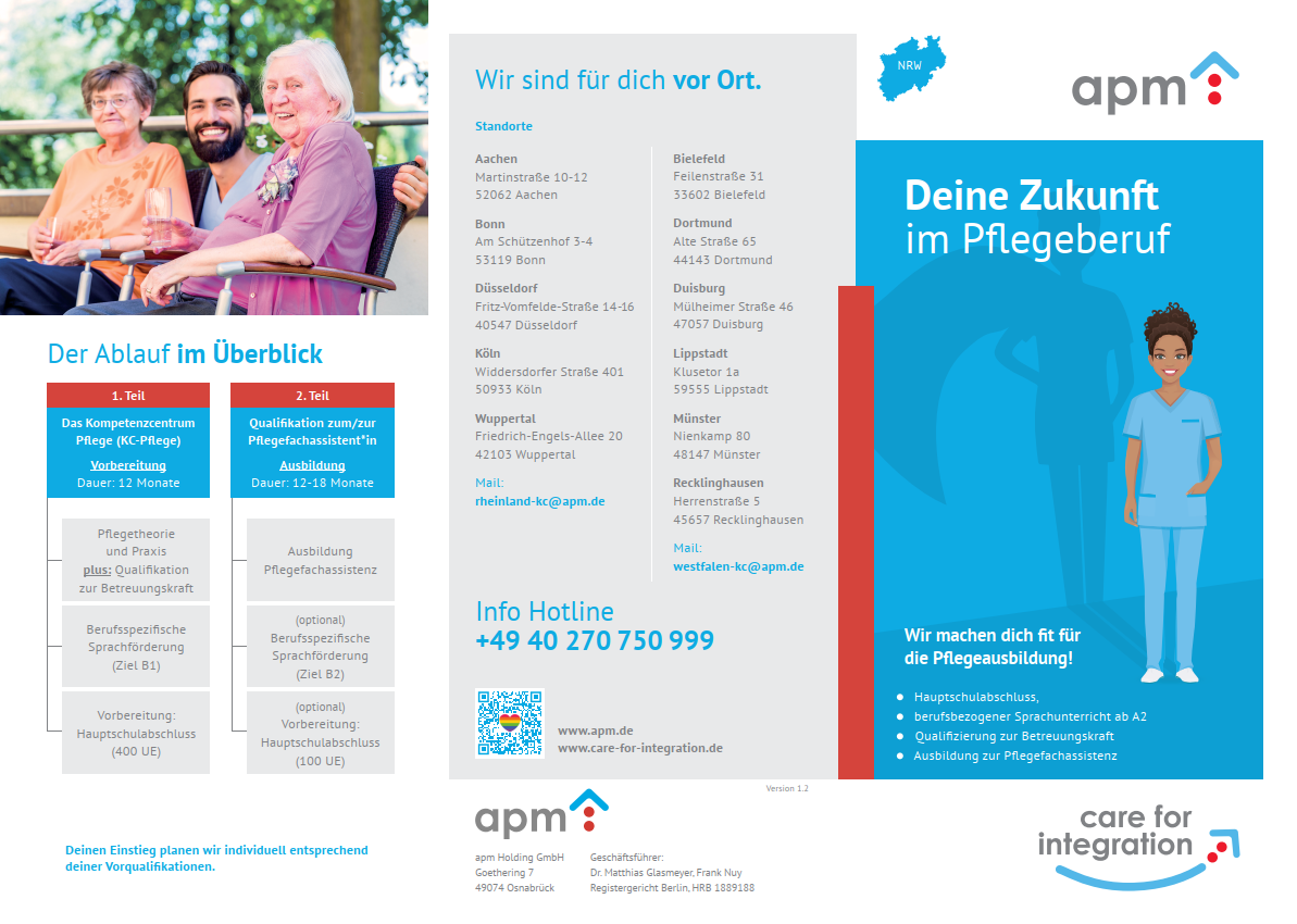 Hier Variante auswählen! Flyer – CFI/ KC/International "Care for Integration - NRW"