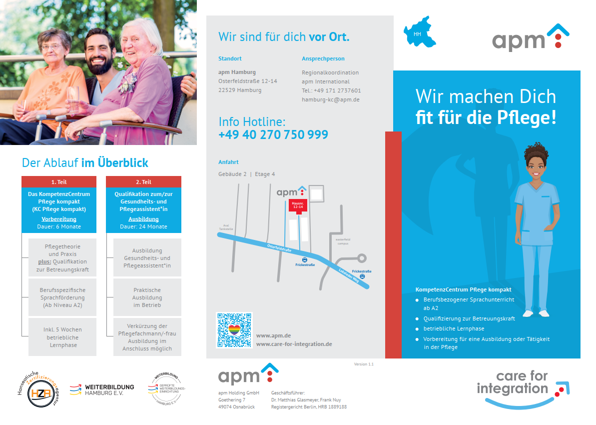 Hier Variante auswählen! Flyer – CFI/ KC/International "Flyer KC Pflege HH""
